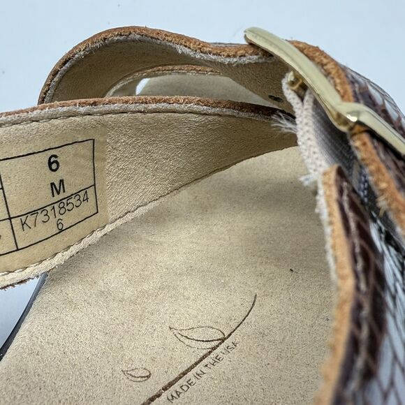 SAS Laguna Weave Henna Sandals Womens 6 M Brown Croc Print Strappy Comfort USA - Picture 12 of 14